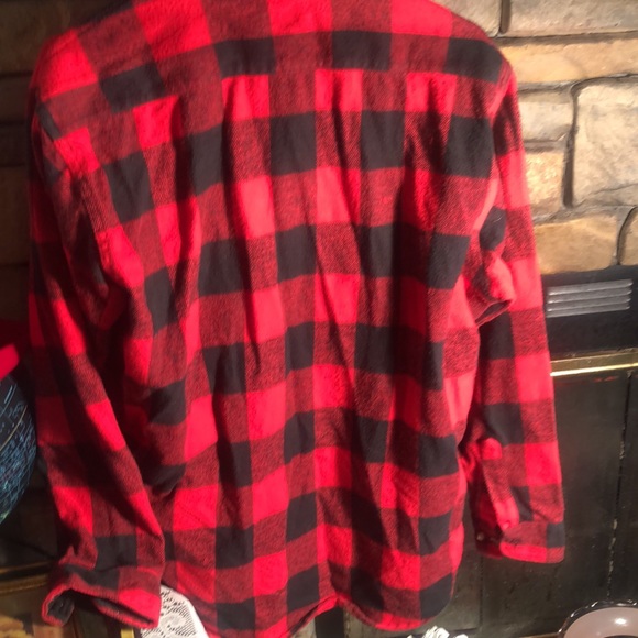 Men’s Y2k fall Buffalo plaid western USA button down shacket flannel shirt - Picture 10 of 11